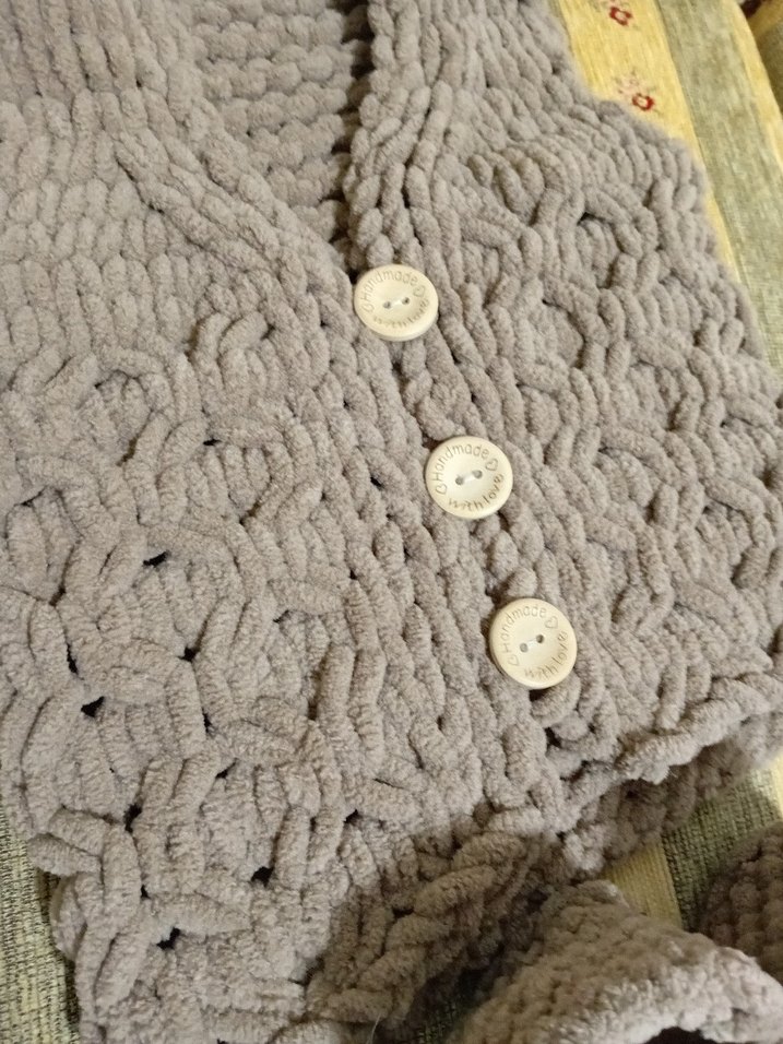 Gri Örgü Kolsuz Mini Bohem Kazak - Görsel 2