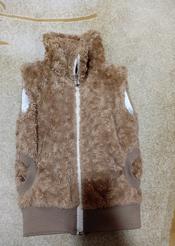 Kürk Detaylı Kahverengi cocuk Yelek - Görsel 2