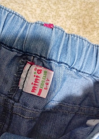 Nakışlı Düğmeli Kız Kot Etek - Görsel 7