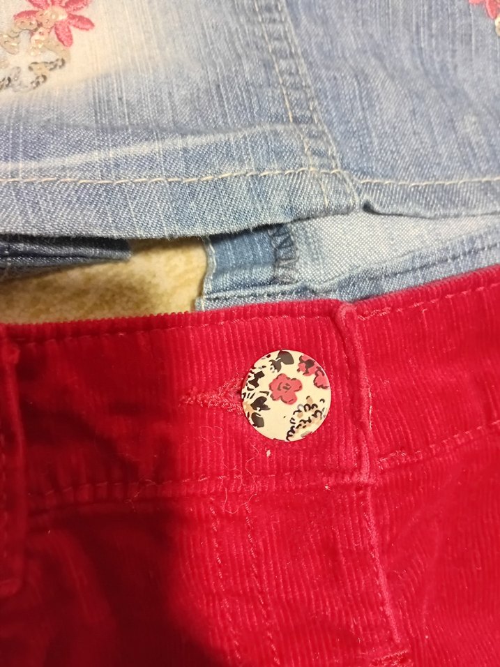 Nakışlı Düğmeli Kız Kot Etek - Görsel 2