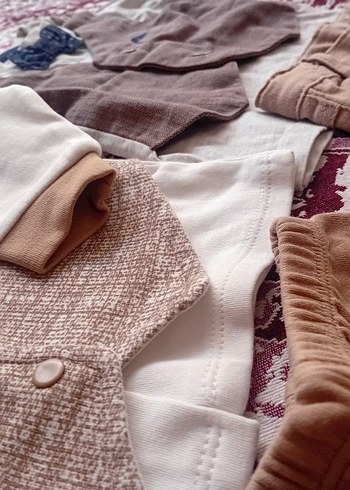 Düğmeli Kahverengi Bebek Erkek Takımı - Görsel 3