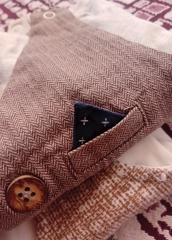 Düğmeli Kahverengi Bebek Erkek Takımı - Görsel 10