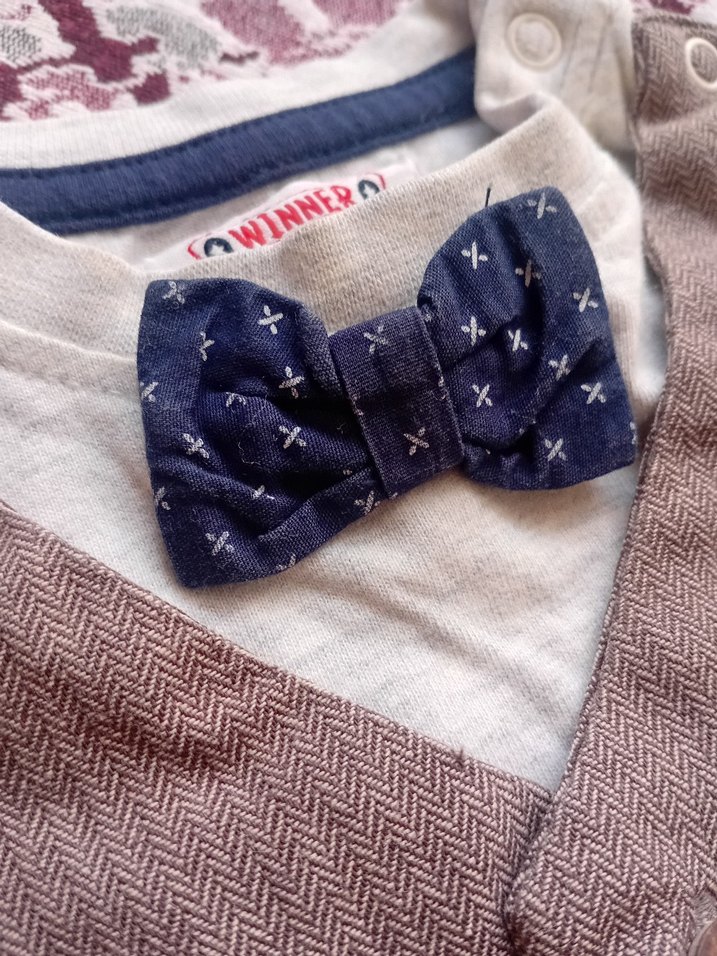 Düğmeli Kahverengi Bebek Erkek Takımı - Görsel 5