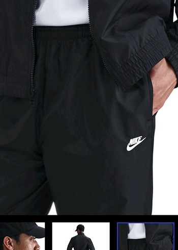 Nike Siyah Eşofman Takımı Paraşüt Kumaş - Görsel 5