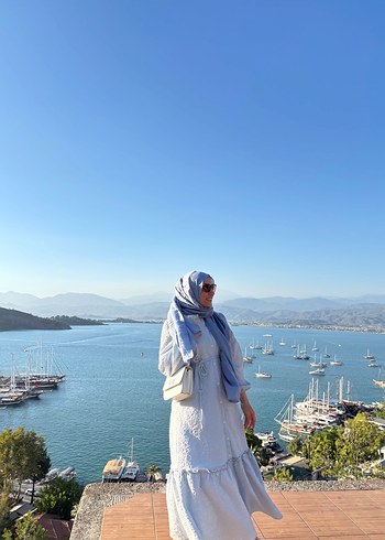 Bohem Uzun Denim Elbise - Görsel 3