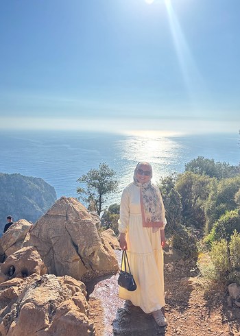 Bohem Tarzı Uzun Pamuklu Elbise - Görsel 7