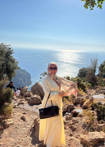 Bohem Tarzı Uzun Pamuklu Elbise - Görsel 6