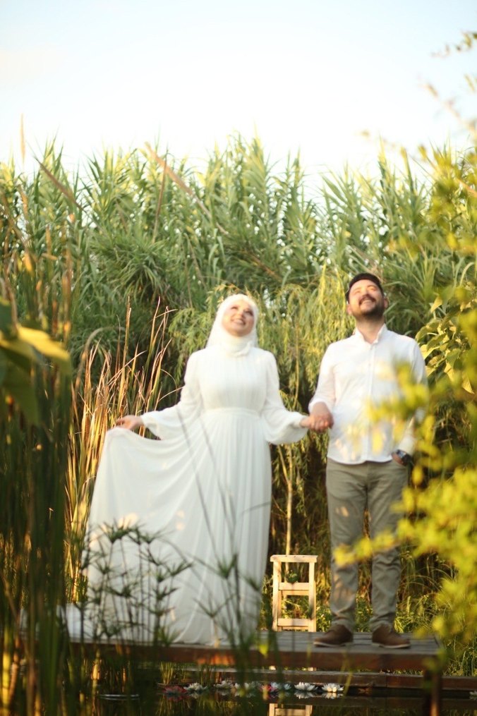 Beyaz Tesettür Gelinlik - Görsel 3