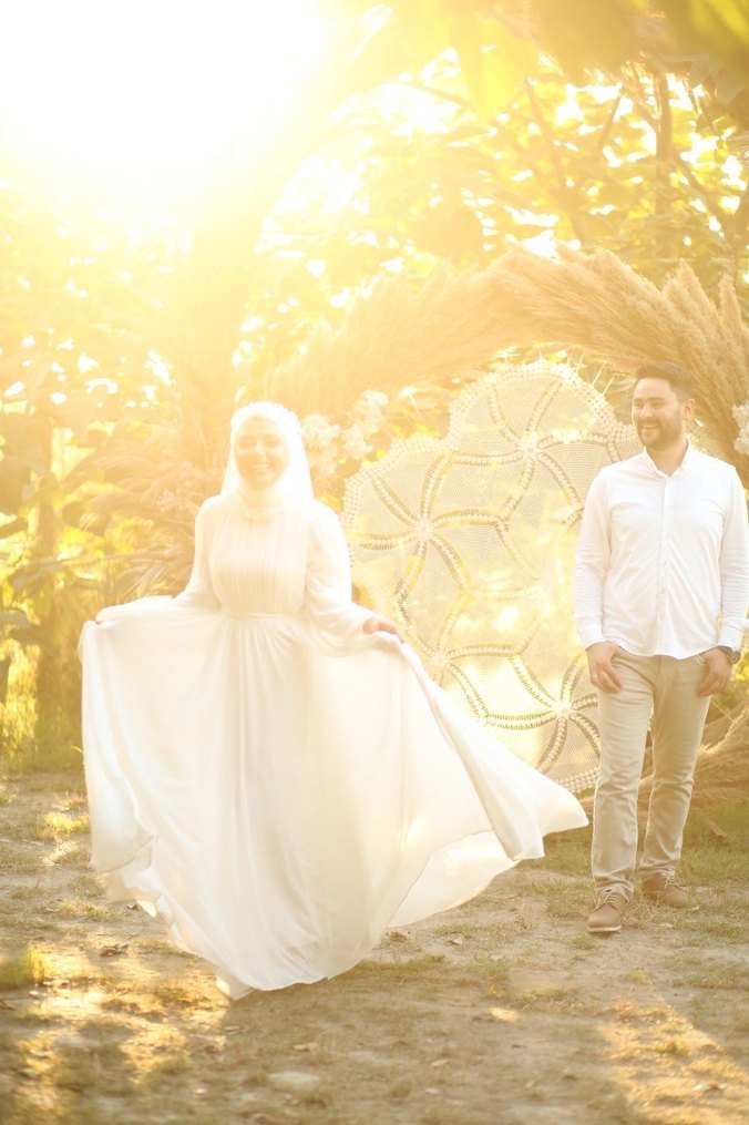 Beyaz Tesettür Gelinlik - Görsel 4