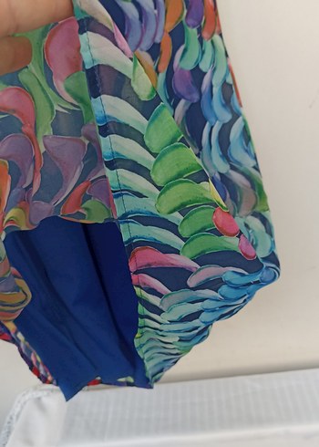 Renkli Pilili Kadın Elbise - Görsel 2