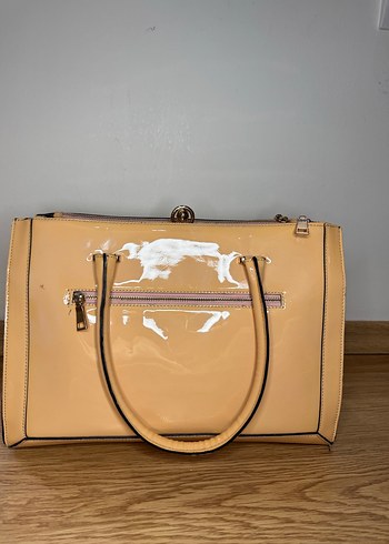 Bej Parlak Deri Kadın Çanta EBA - Görsel 2