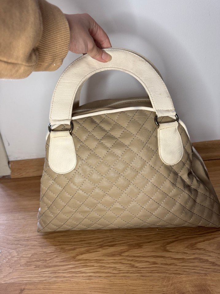 Bej Deri Püsküllü Kadın Çanta - Görsel 2