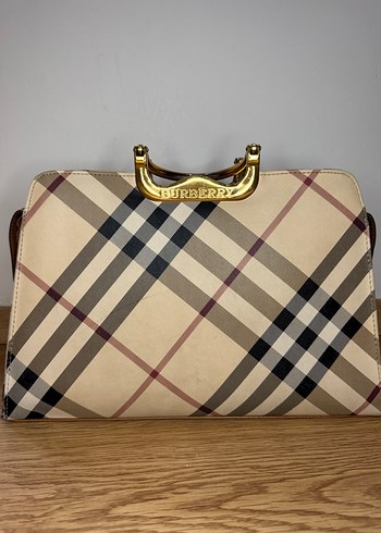 Bej Deri Kemerli Vintage Kadın Çanta Burberry - Görsel 2