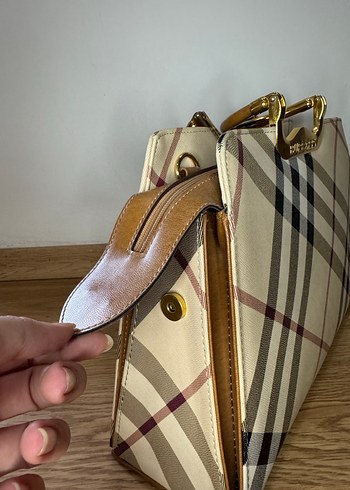 Bej Deri Kemerli Vintage Kadın Çanta Burberry - Görsel 5