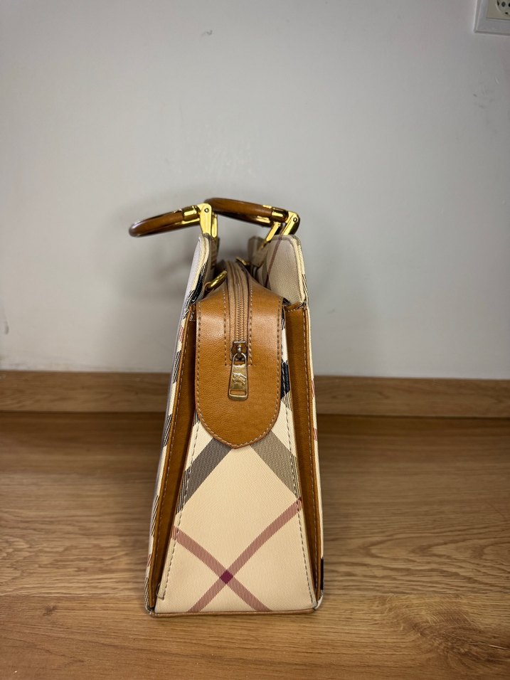 Bej Deri Kemerli Vintage Kadın Çanta Burberry - Görsel 4