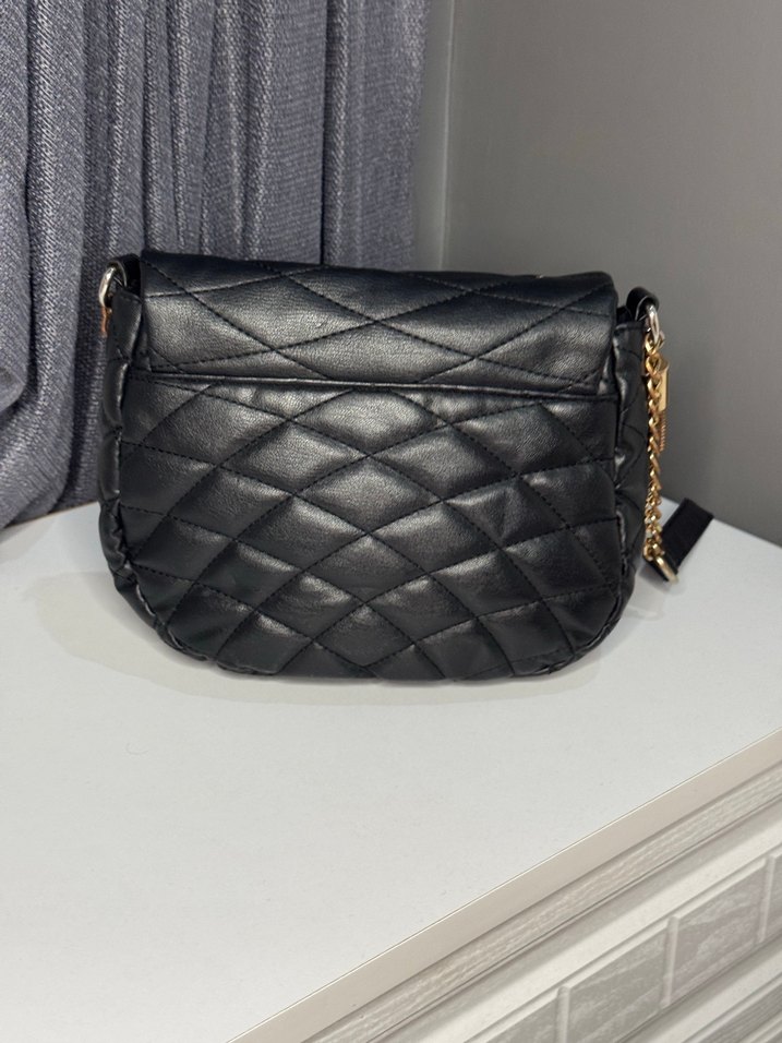 Kemerli Siyah Deri Kadın Çanta - Görsel 3