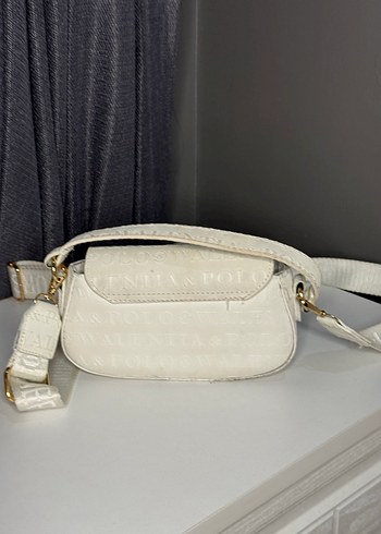 Beyaz Deri Kadın Omuz Çantası - Görsel 3