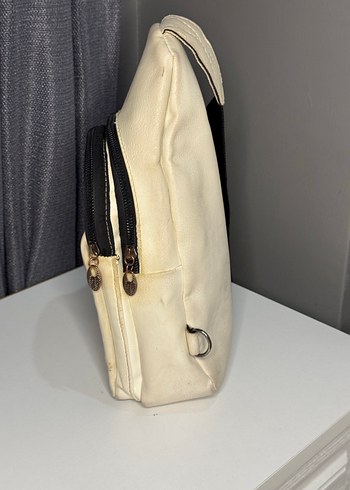 Beyaz Deri Baskılı Kadın Çapraz Çanta - Görsel 2