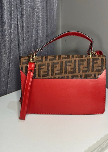 Kırmızı Baskılı Modern Klasik Kadın Çanta - Görsel 2