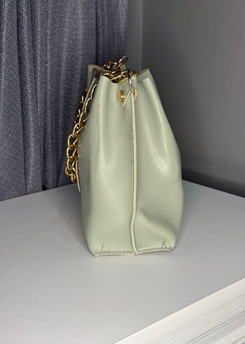 Zincir Detaylı Su Yeşiki Deri Kadın Çanta - Görsel 2