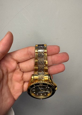 Klasik Parlak Altın Erkek Kol Saati - Görsel 4