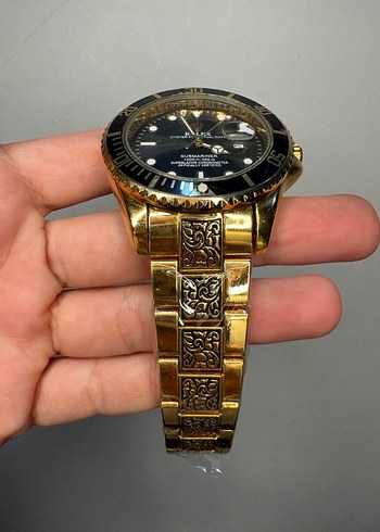 Klasik Parlak Altın Erkek Kol Saati - Görsel 5