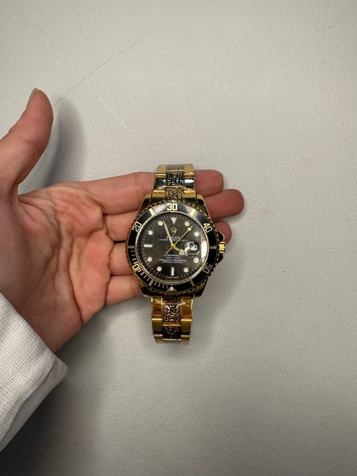 Klasik Parlak Altın Erkek Kol Saati - Görsel 3