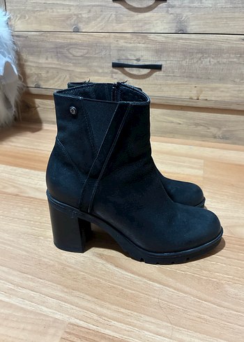 Tamer Tanca Hakiki Deri Siyah Nubuk Kadın Bot - Görsel 2