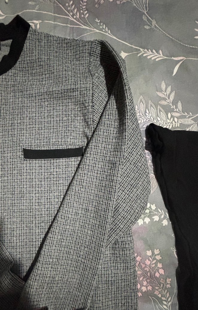 Gri Uzun Kollu Düğmeli Erkek Pijama takımı - Görsel 5