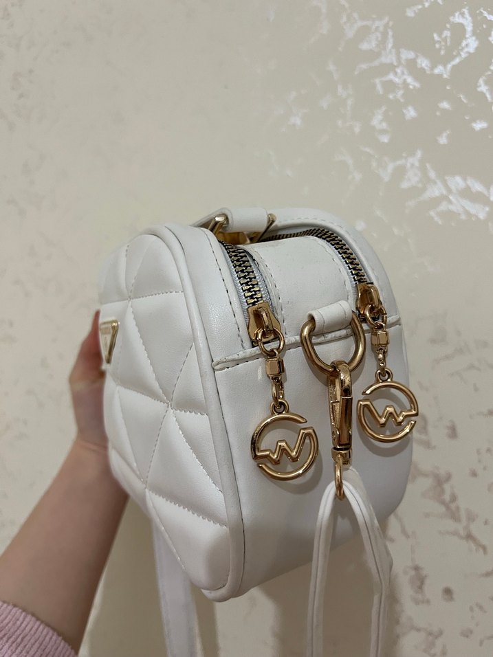 Beyaz Deri Kadın Çanta - Görsel 4