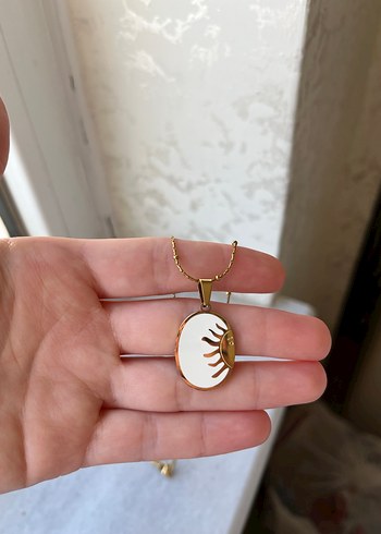 Detaylı Zincirli Mini Güneş Figürlü Kadın Kolye - Görsel 4