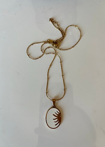Detaylı Zincirli Mini Güneş Figürlü Kadın Kolye - Görsel 3