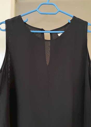 Siyah Tül Kolsuz Bluz - Görsel 5