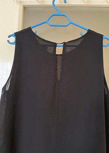 Siyah Tül Kolsuz Bluz - Görsel 7