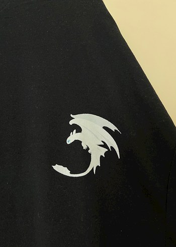 Siyah Baskılı Oversize Tişört - Görsel 2