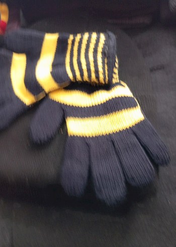Sarı lacivert Erkek Çocuk Örgü Eldiven - Görsel 3