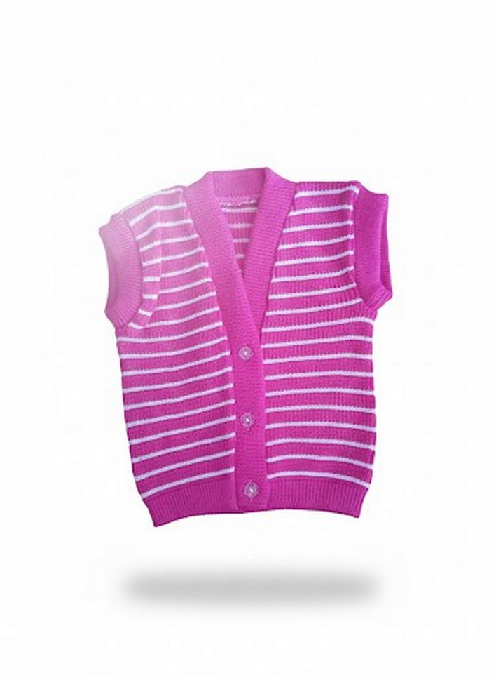 Kız Çocuk Renkli Çizgili Triko Süveter - Görsel 2