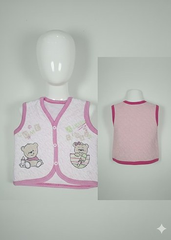 Nakışlı Düğmeli Beyaz Kız Çocuk Yelek - Görsel 2