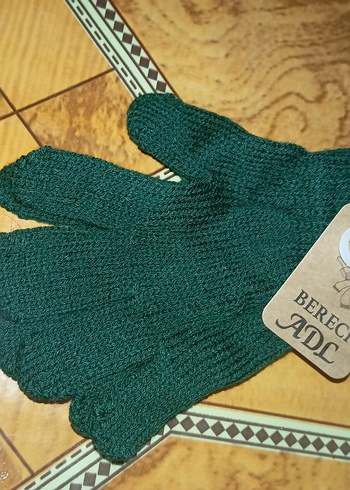 Erkek Örgü Yeşil Eldiven - Görsel 2