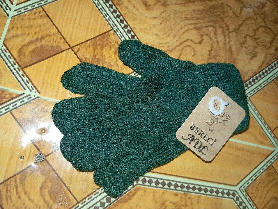 Erkek Örgü Yeşil Eldiven - Görsel 2