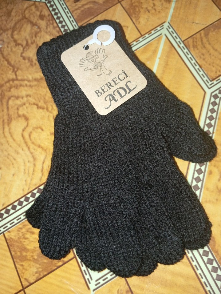 Siyah Örgü erkek çocuk Eldiven - Görsel 2