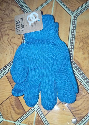 Mavi Erkek Örgü Eldiven - Görsel 2