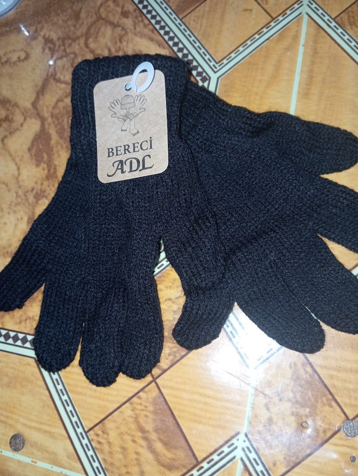 Siyah Erkek Örgü Eldiven - Görsel 2