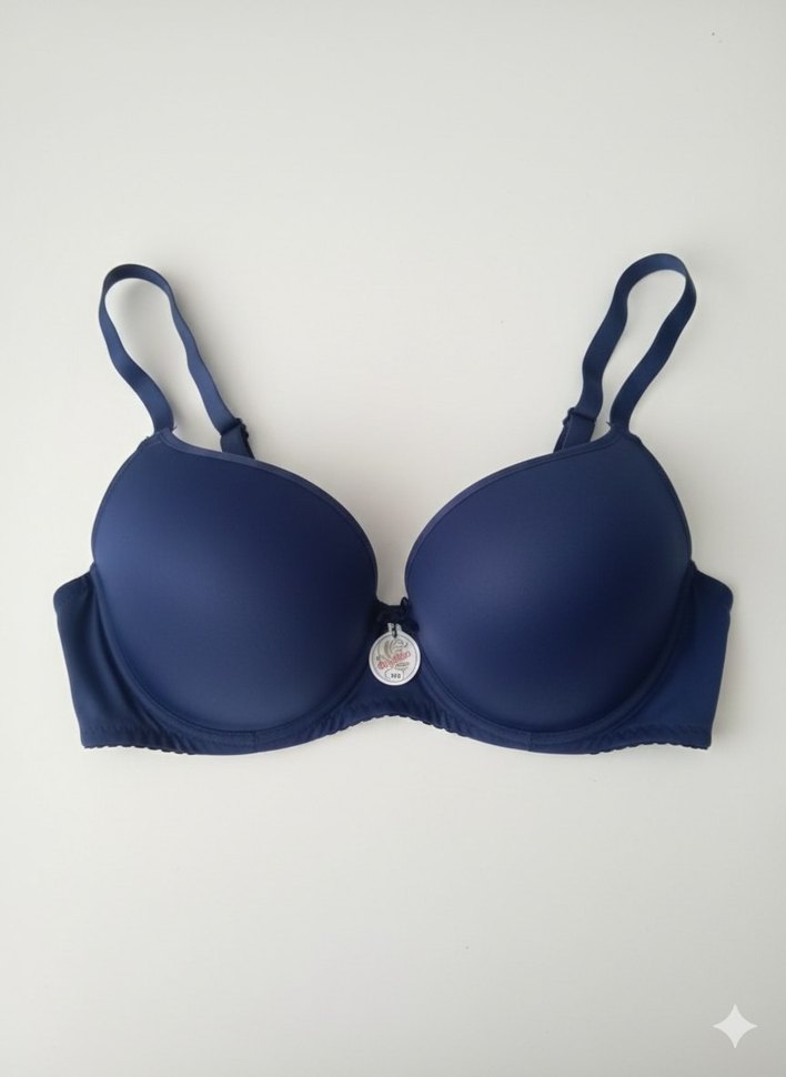 Koyu Mavi Minimalist Sütyen - Görsel 3