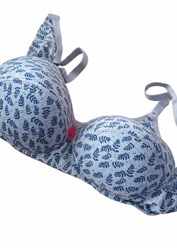 Gri Mavi Desenli Midi Sütyen - Görsel 3