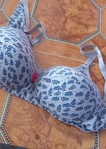 Gri Mavi Desenli Midi Sütyen - Görsel 2