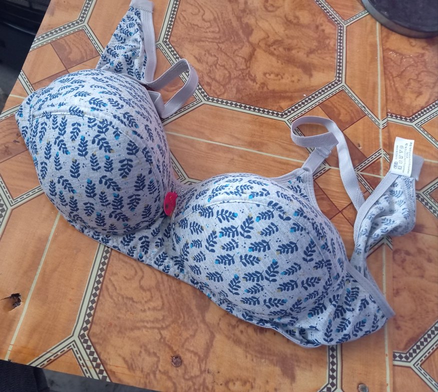 Gri Mavi Desenli Midi Sütyen - Görsel 2