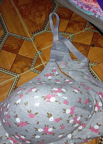 Gri Çiçek Desenli Midi Sütyen - Görsel 2