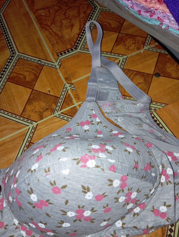 Gri Çiçek Desenli Midi Sütyen - Görsel 2