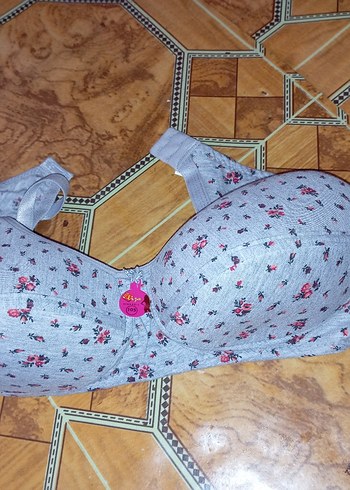 Çiçek Desenli Gri Rahat Sütyen - Görsel 4